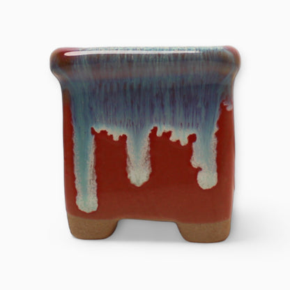 Painter Pot, Hand Painted Square Indoor Planter Pot