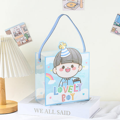 Cartoon Baby Plastic Gift Bag, Cute Baby Shower Gift Bag