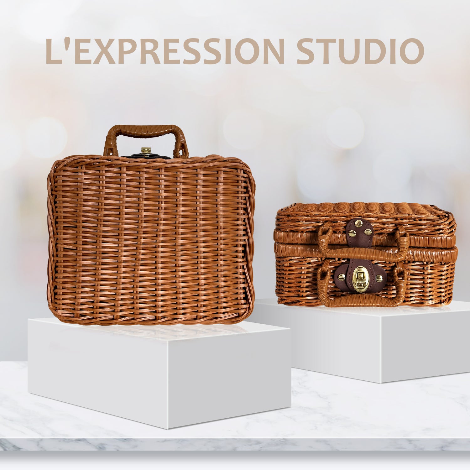 Rattan Basket Gift, Premium Woven Rattan Gift Basket, Elegant Gift