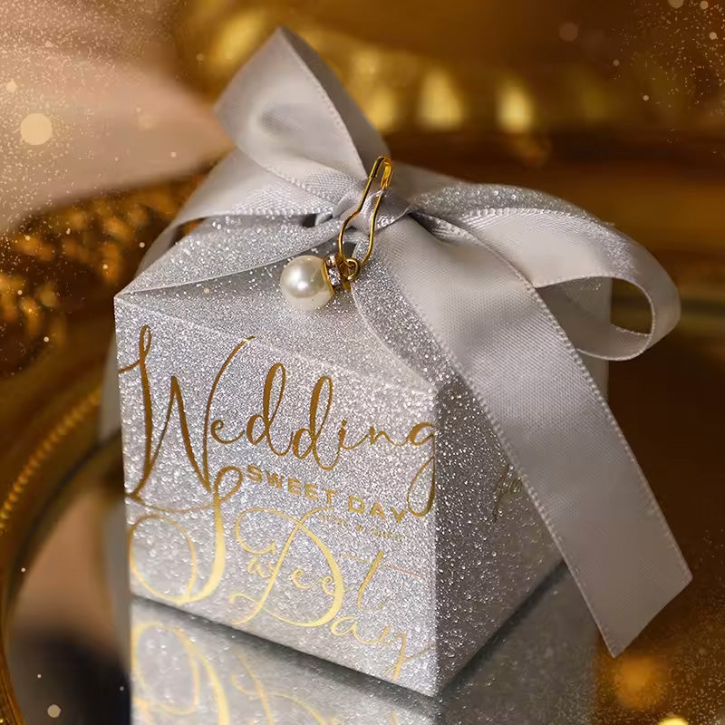 Gift Bag With Bow, Premium Plastic Gift Bag, Wedding Gift, Set of 10