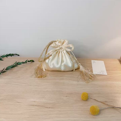 Drawstring Gift Bags Set of 10, Premium Curated Craft Gift Bag, Reusable Bag