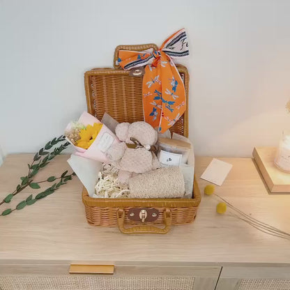 Rattan Basket Gift, Premium Woven Rattan Gift Basket, Elegant Gift