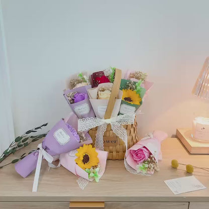 Soap Flower Gift Basket, Elegant Gift Basket for Her, Wedding Gift