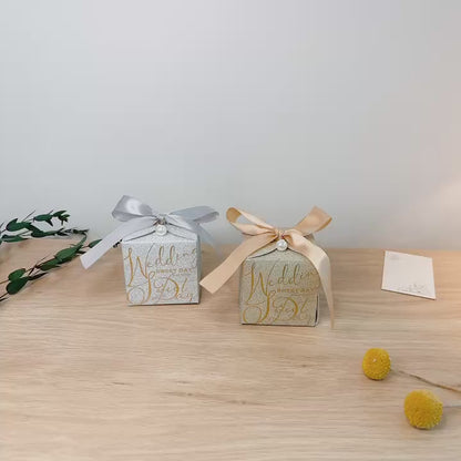 Gift Bag With Bow, Premium Plastic Gift Bag, Wedding Gift, Set of 10